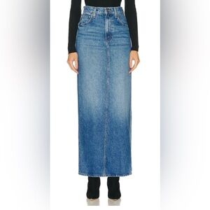 Mother Candy Stick denim maxi skirt in Dine N Dash color and a size 25